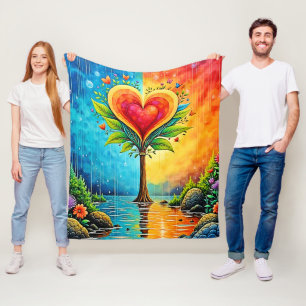 Cobertor De Velo Design da árvore do amor e da vida
