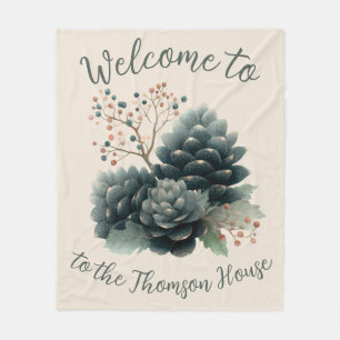 Cobertor De Velo Design da família Pinecone personalizada de invern
