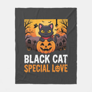 Cobertor De Velo Design de Abóbora de Amor Especial de Gato Preto d
