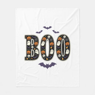 Cobertor De Velo Design de Abóbora Fantasma Boo de Halloween Fofo