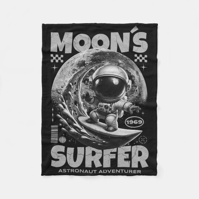 Cobertor De Velo Design de Astronauta Surfista, Surfando na Lua Esp (Frente)