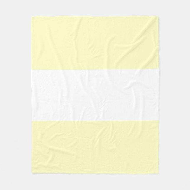 Cobertor De Velo Design de Barra Amarela Pastel Suave e Branco (Frente)