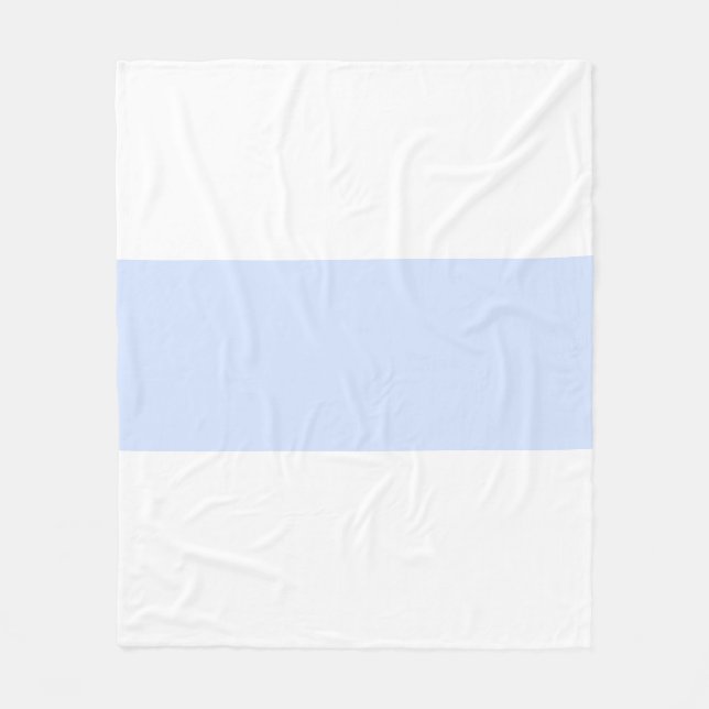 Cobertor De Velo Design de Barra Pastel Branco e Azul Bebê (Frente)