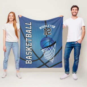 Cobertor De Velo Design de basquete 🏀 Esporte de Azul