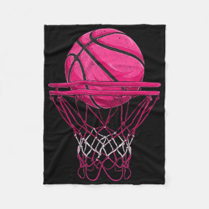 Cobertor De Velo Design de Basquete Rosa Vintage para Mulheres Meni