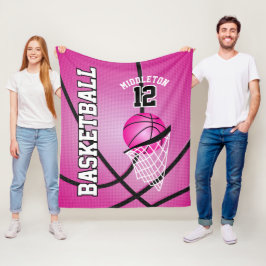 Cobertor De Velo Design de basquetebol 🏀 Esporte - Rosa
