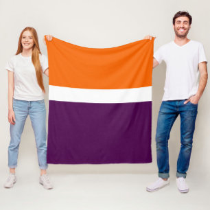Cobertor De Velo Design de Bloco de Cor Simples Púrpura Laranja Bra