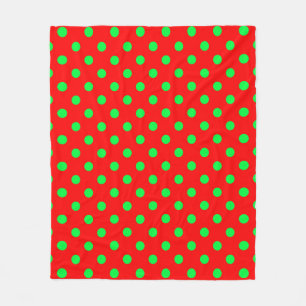 Cobertor De Velo Design de Bolinhas Verde em Fundo Vermelho