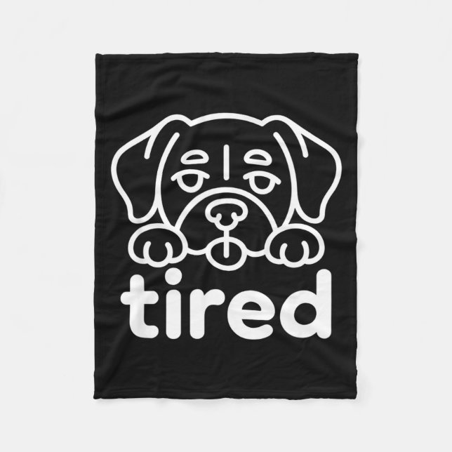 Cobertor De Velo design de cachorro cansado fofo (Frente)