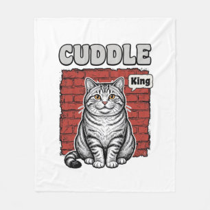 Cobertor De Velo Design de Camisa de Gato Vintage Cuddle King_1