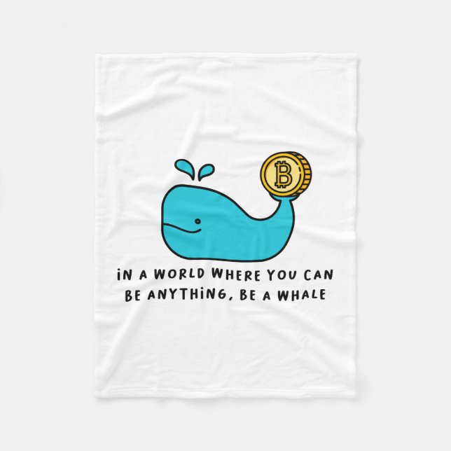 Cobertor De Velo Design de Cartoon Crypto Investor Bítalo Whale Fun (Frente)