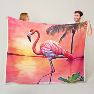 Cobertor De Velo Design de cena de Flamingo rosa