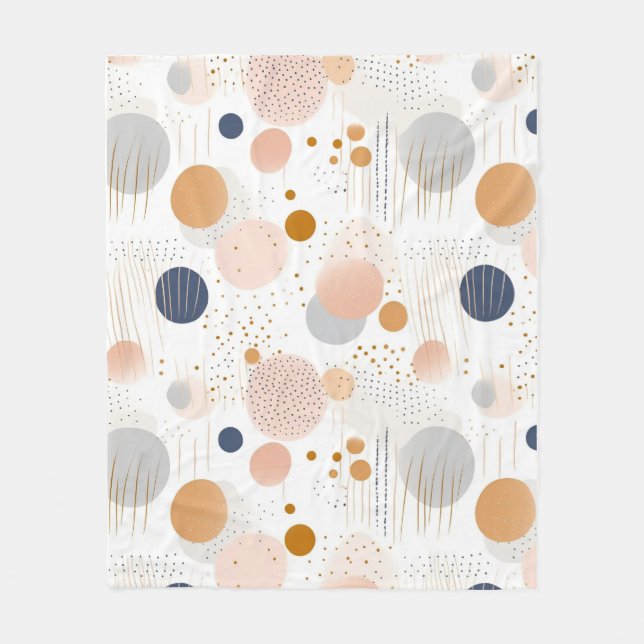 Cobertor De Velo Design de cor azul e Abstrato castanhoFolha (Frente)