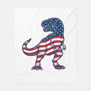 Cobertor De Velo Design de Dinossauro T-Rex Patriótico Bandeira Ame