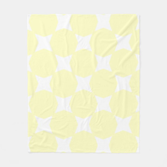 Cobertor De Velo Design de Estrela com Amarelo Pastel Suave e Branc (Frente)