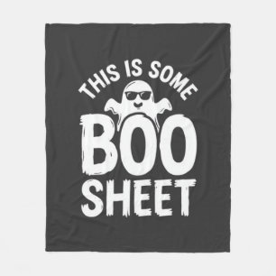 Cobertor De Velo Design de Fantasma Folha Boo Halloween Engraçado_1