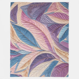 Cobertor De Velo Design de Folhas Cor-de-Rosa Púrpura Inclinadas