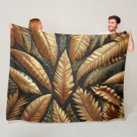 Design de Folhas Tropicais Douradas Inclinação