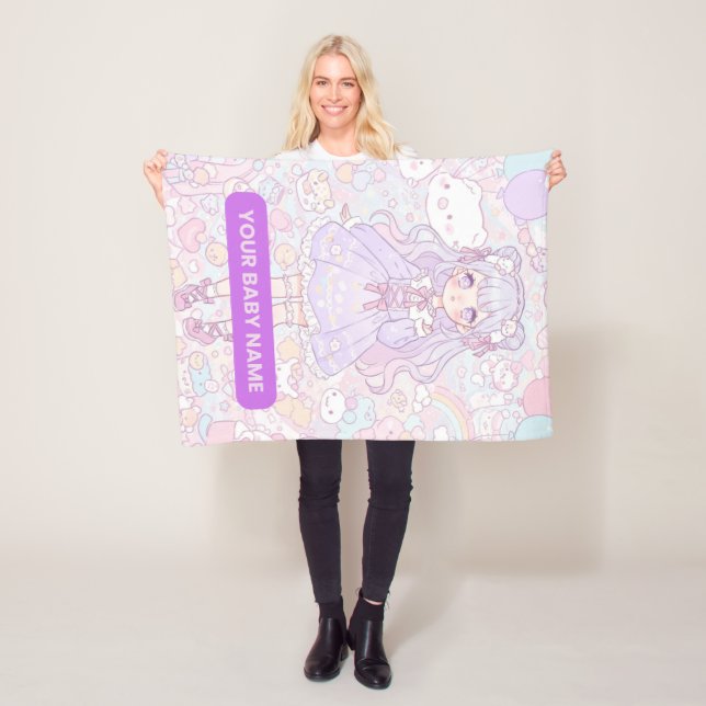 Cobertor De Velo Design de Garota Pastel Kawaii (In Situ)