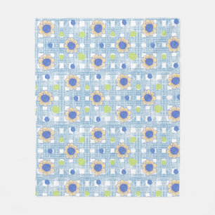 Cobertor De Velo Design de girassol e Xadrez