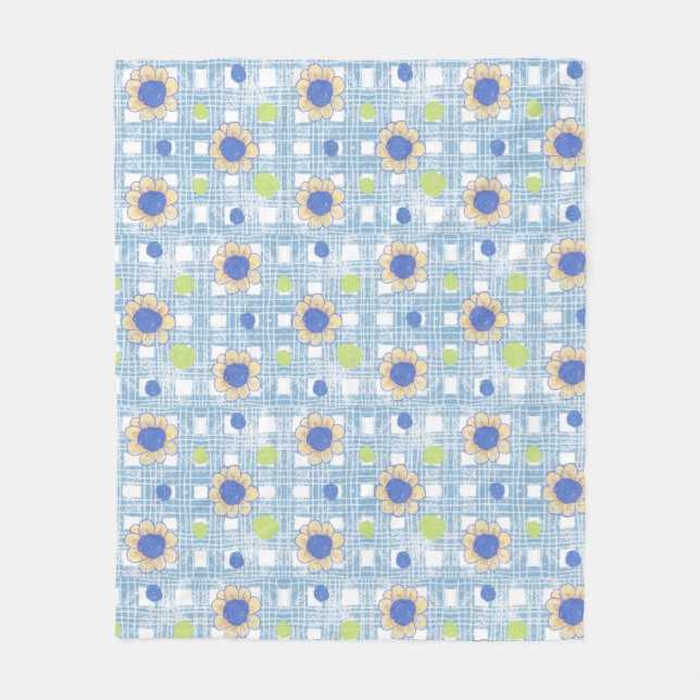 Cobertor De Velo Design de girassol e Xadrez (Frente)