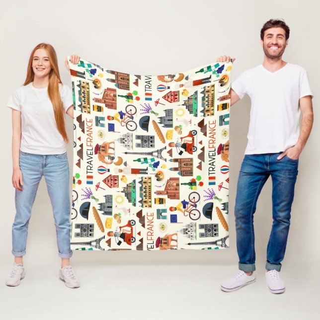 Cobertor De Velo Design de Ícones Viagem da França (In Situ)