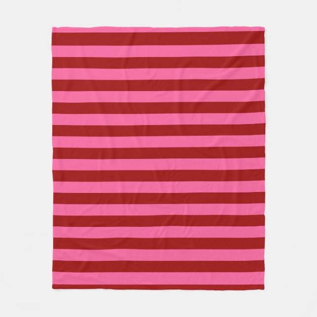 Cobertor De Velo Design de Listras Rosa Vermelho Marinho (Frente)