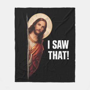 Cobertor De Velo Design de meme cristão engraçado de Jesus "Eu Vi I