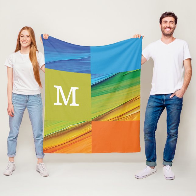 Cobertor De Velo Design de monograma geométrico colorido (In Situ)