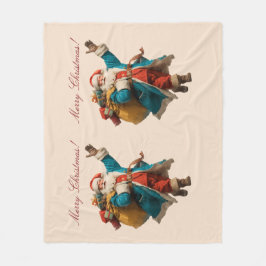 Cobertor De Velo Design de Natal Personalizado com Papai Noel Vinta