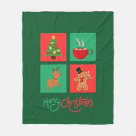 Cobertor De Velo design de natal vermelho e verde