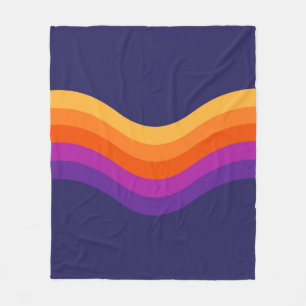 Cobertor De Velo Design de ondas simples coloridas de estilo retrô