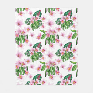 Cobertor De Velo Design de Orquídeas em Aquarela 30
