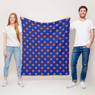 Cobertor De Velo Design de padrão de bolinhas laranja sobre azul