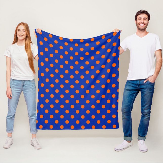 Cobertor De Velo Design de padrão de bolinhas laranja sobre azul (Criador carregado)