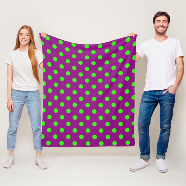 Cobertor De Velo Design de Padrão de Bolinhas Roxo no Verde (Criador carregado)
