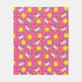 Cobertor De Velo Design de Padrão de Unicórnio Sunny Rosa Bonito