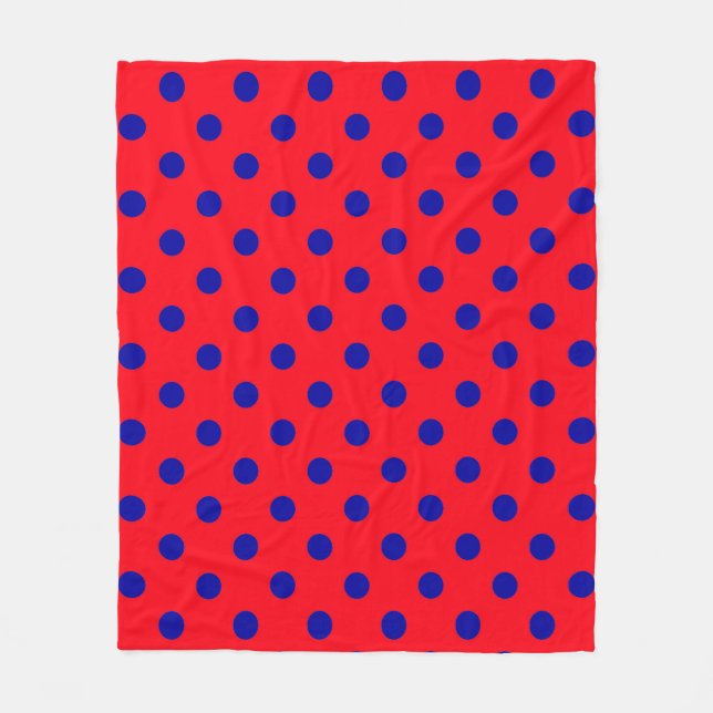 Cobertor De Velo Design de Padrão do Blue On Red Bolinhas (Frente)