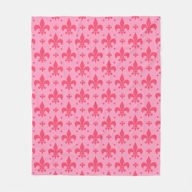 Cobertor De Velo Design de padrão rosa Fleur-de-lis (Frente)