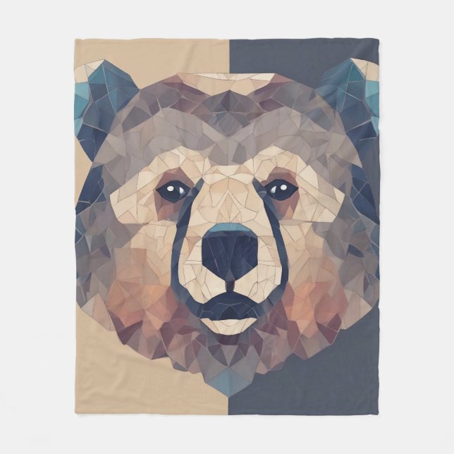 Cobertor De Velo Design de Poli Inferior da Cabeça de Urso (Frente)