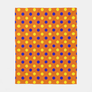 Cobertor De Velo Design de Pontos Polka Laranja Azul Amarelo