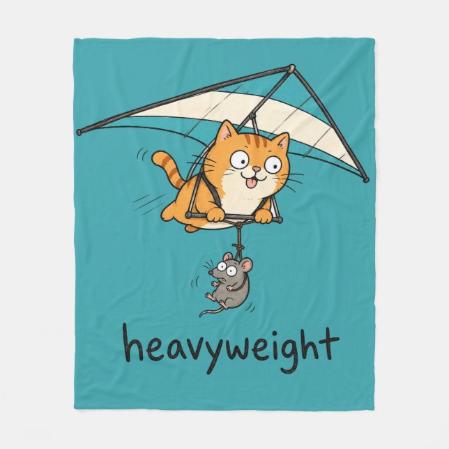 Cobertor De Velo Design de pun com gato de desenho animado fofo (Frente)
