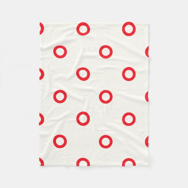 Cobertor De Velo Design de Retro Dot do Círculo Vermelho (Frente)