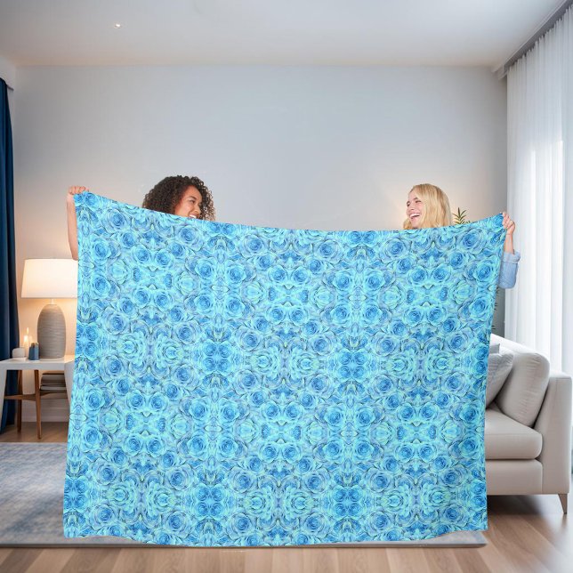 Cobertor De Velo Design de rosa de pulmão em turquesa (Criador carregado)