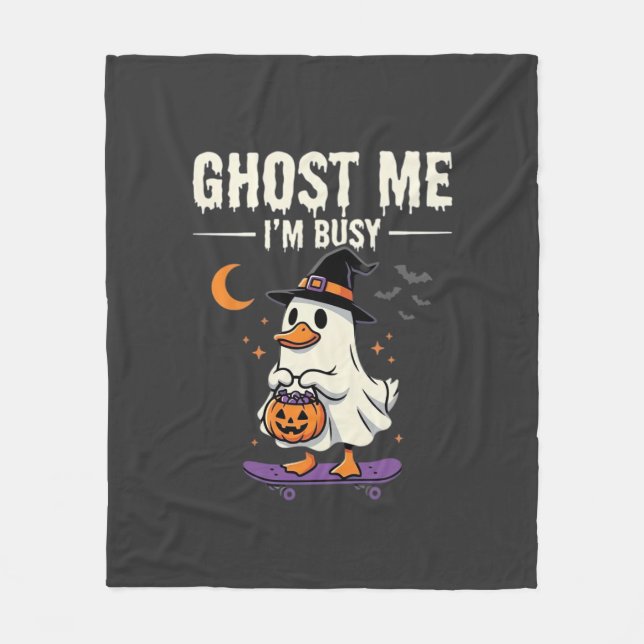 Cobertor De Velo Design de Skate Halloween Ghost Duck_1 (Frente)