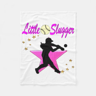 COBERTOR DE VELO DESIGN DE SOFTBALL PINK STAR LITTLE SLUGGER
