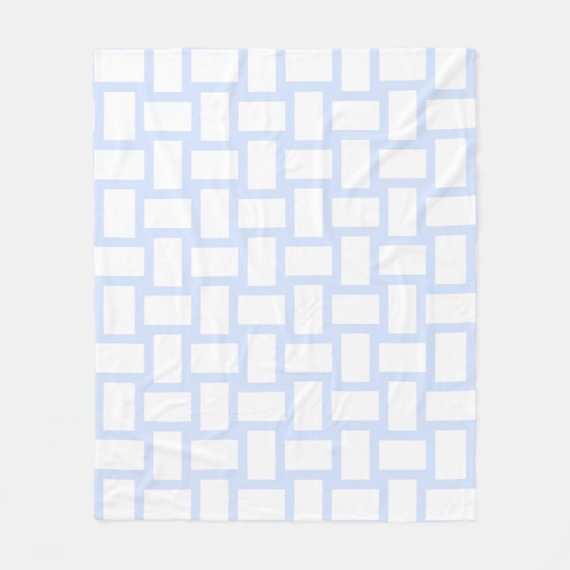 Cobertor De Velo Design de Tear em Azul Pastel e Branco (Frente)