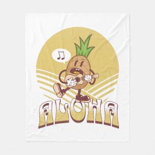 Cobertor De Velo Design de texto "Aloha" com estilo retrô