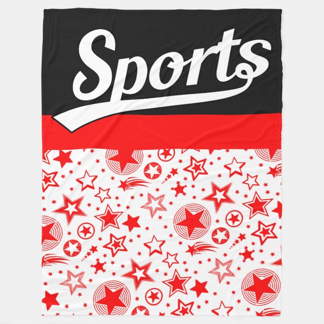 Cobertor De Velo Design de texto: ESPORTE branco + seu próprio text (Frente)