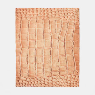 Cobertor De Velo Design de Textura de couro de réptil laranja